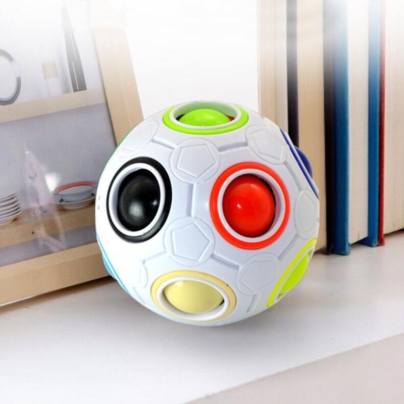 Sensory Fidget Ball Decompression Toy Spherical Puzzle Football Stress Relief Ball for Toddlers Adults Funny Color Match
