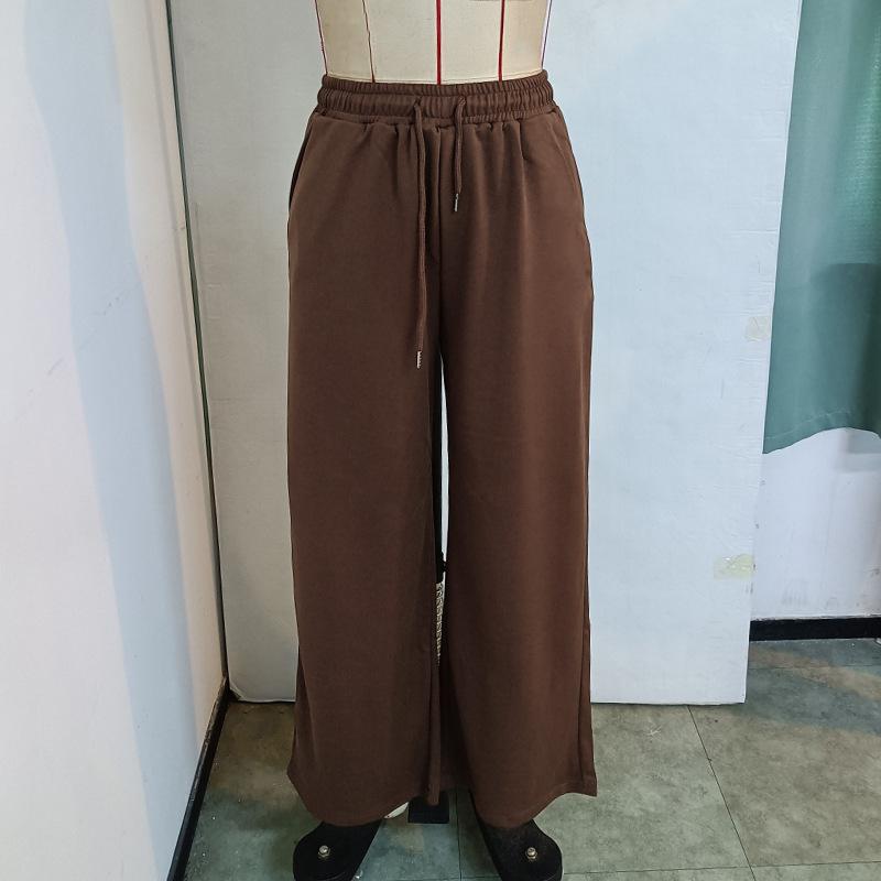 Women's Loose Casual Pants Solid Color Tie-Dye Wide Leg Pants Long Pant