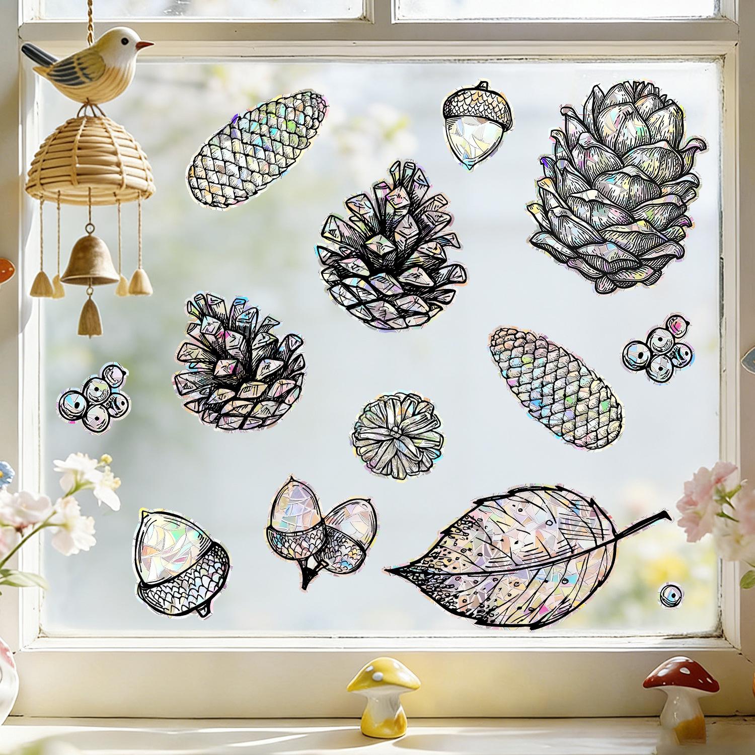 

Pinecone Acorn Self-adhesive Bedroom Living Room Window Decoration and Beautification Sticker
