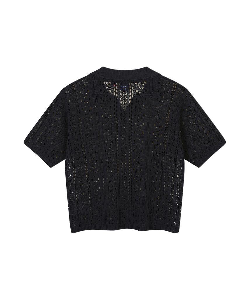 OUTDOOR PRODUCTS W Open Collar Cable Knit (Navy)