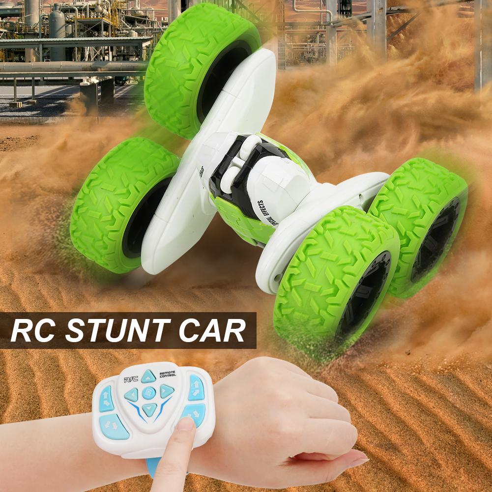 F125 2.4G RC Stunt Car Rotating Wireless Remote Control Car Model Children ToyGreen