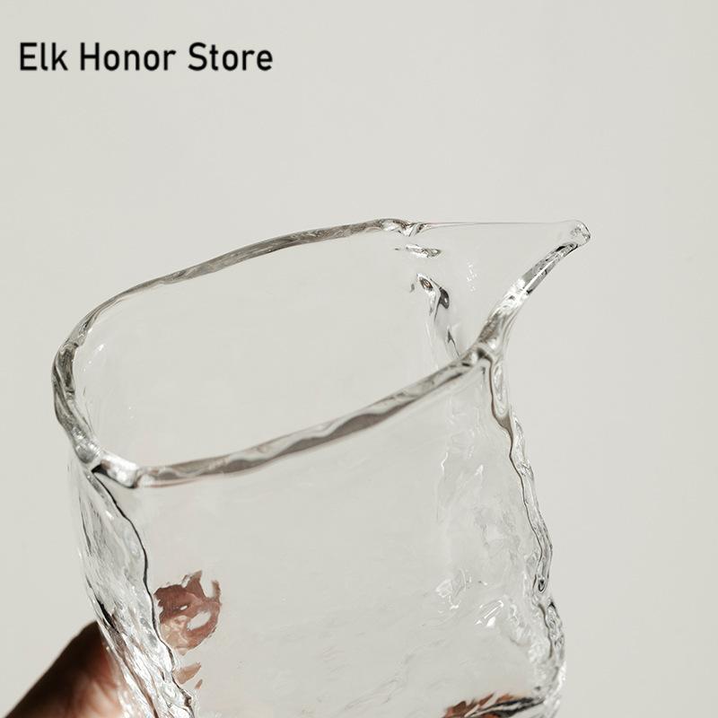 200ml Handmade Hammer Pattern Glass Tea Pitcher Aesthetic Heat-resistant Tea-separating Cha Hai Justice Cup Green Tea Supplies
