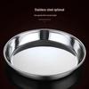 Large Thickened Stainless Steel Round Steaming & Serving Plate