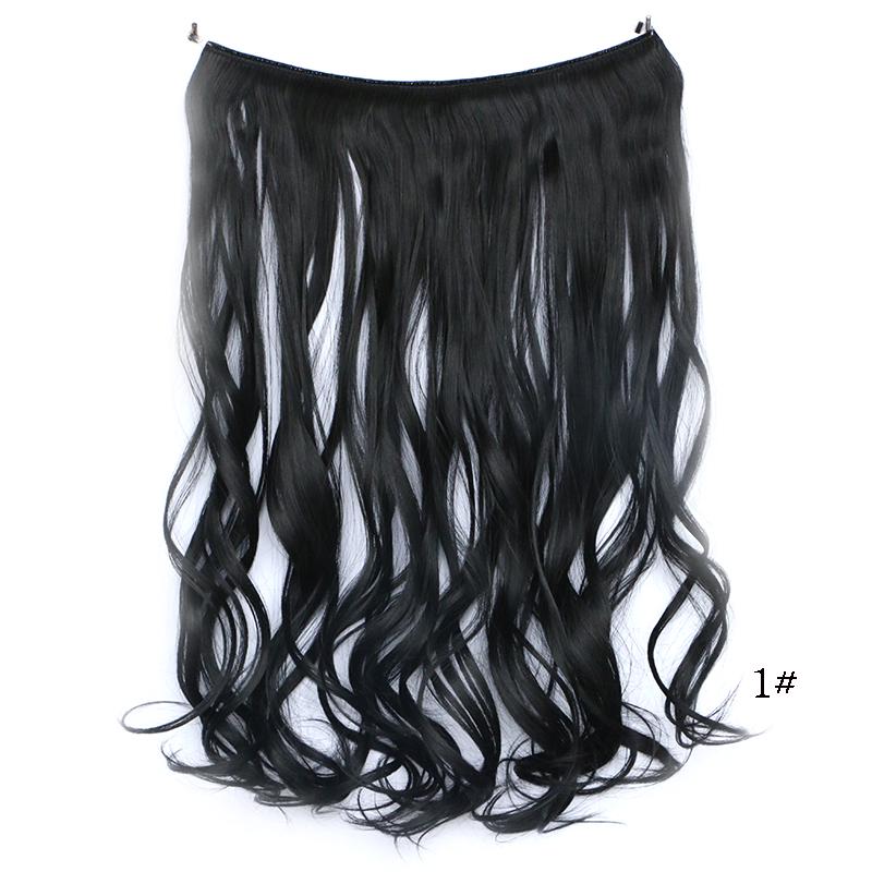 

Женские наращенные волосы волнистые длинные высокотемпературное волокно синтетические 45 см накладка для волос 1#