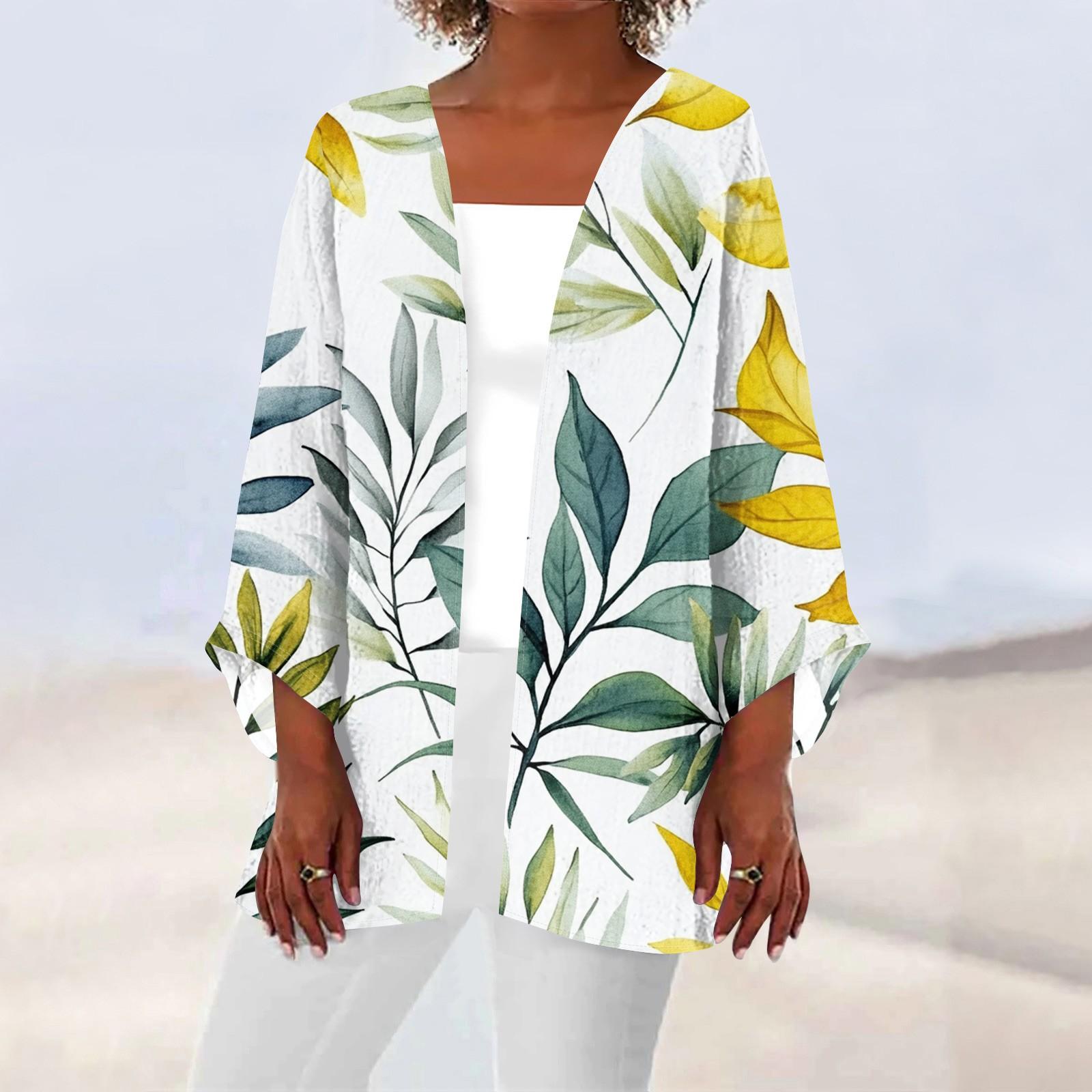 

Женская повседневная модная пляжная легкая куртка средней длины с принтом «Океан-Три» S