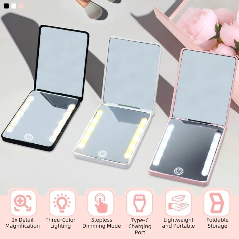 3 Color Dimmable LED Makeup Mirror Bedroom Dressing Mirror  for Handheld,Tabletop&Travel