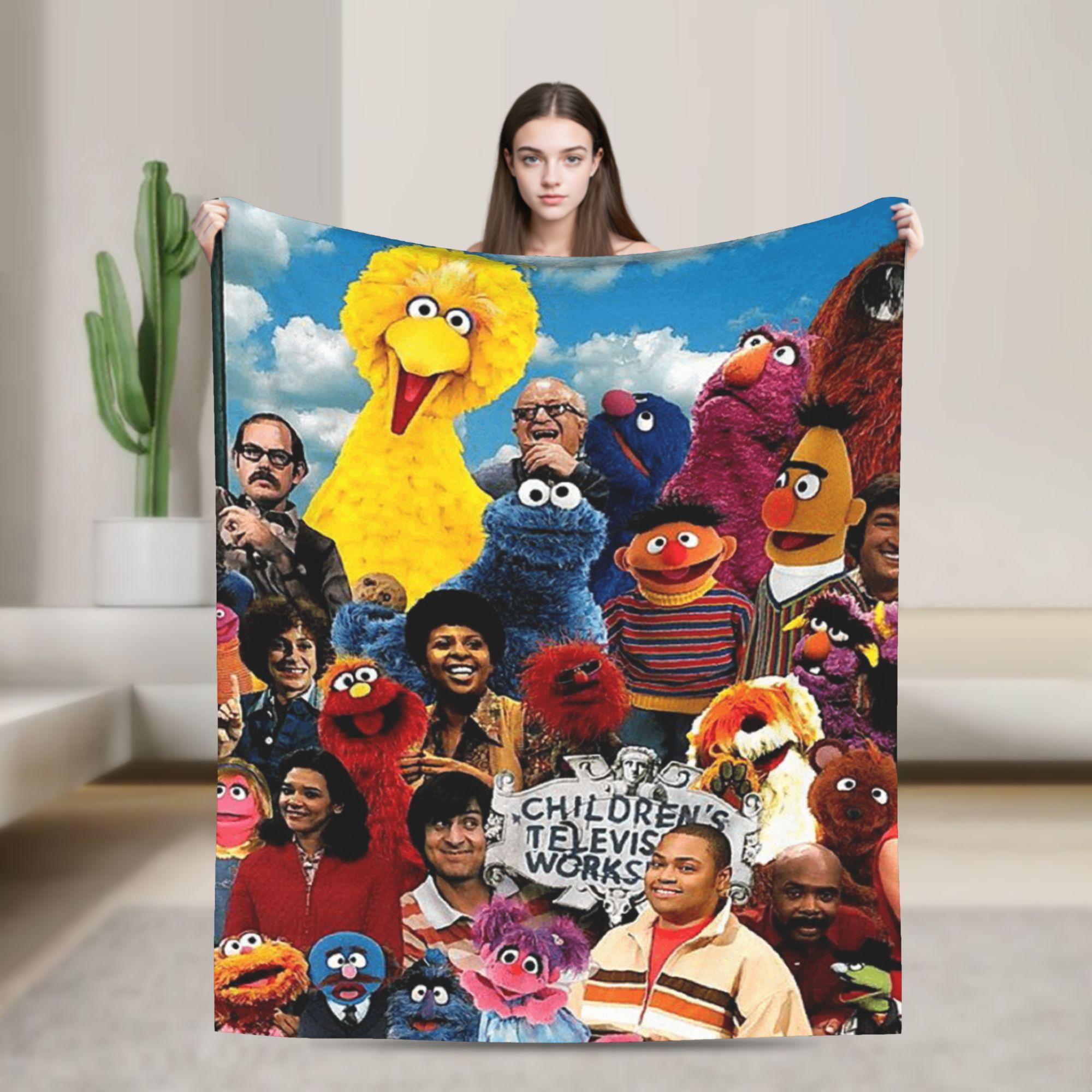 

Sesames Streets Plush Blankets Kids Flannel Throw Blanket For Couch Bed Warm Soft Custom Quality Bedspread Gift Idea 100x150cm
