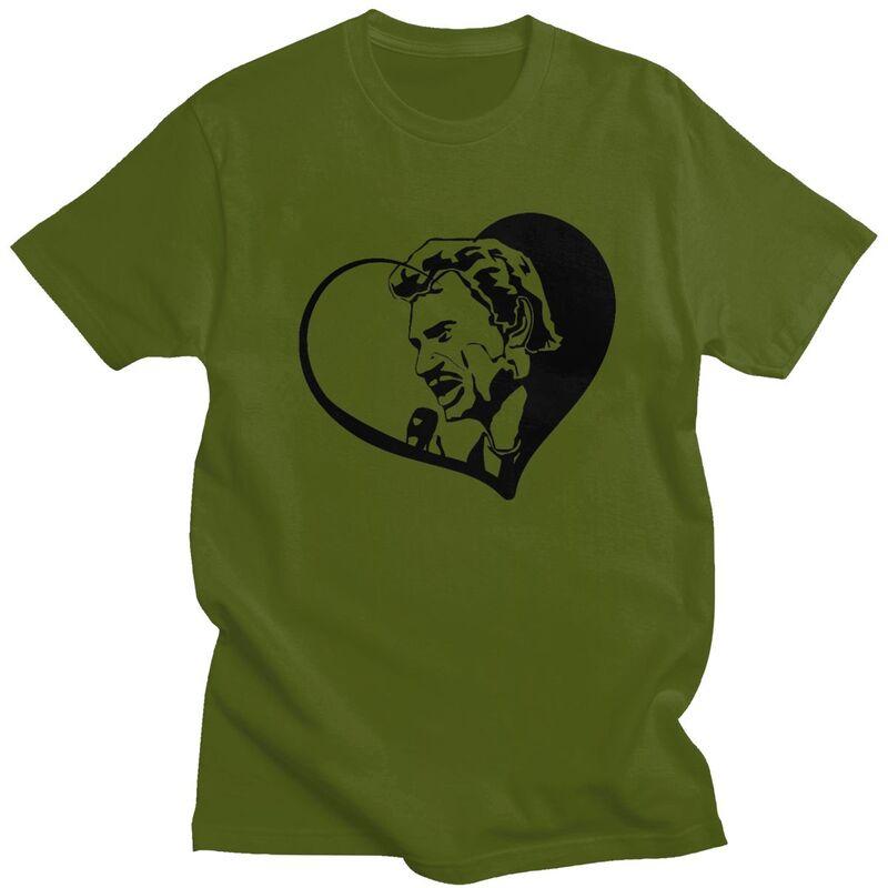 Custom French Rock Legend Johnny Hallyday Tshirts for Men Short Sleeve Leisure T Shirt Cool Tshirts Pure Cotton Tee Gift Idea