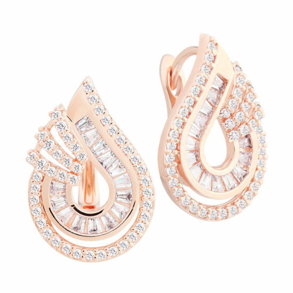 [] 14K Gf Shining Tear Gold Filled Pin Water Drop One-Touch Earrings