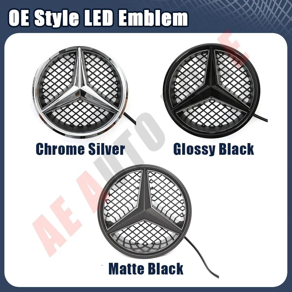 C200 E300 2026 Hot Chrome Silver OE Style Emblem Front Grille Star Emblems Logo For Mercedes Benz B W245 C W204 C300 C250 GLK X2