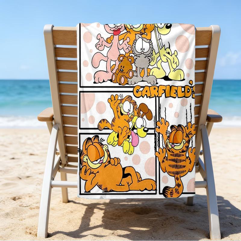 Ultra-Soft Beach Towel with Garfield Theme,Ideal for Pool - Camping, Diving - Perfect Travel Essential, Vibrant Beach Towel.