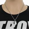 New Stainless Steel Black White Cat Pendant Keychain Necklace Trendy Versatile Punk Anime Animal Couple Jewelry Gift