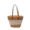 New Clash of Colours Summer Versatile Commuter Ladies Woven Tote Bag Simple Large-capacity Straw Bucket Bag