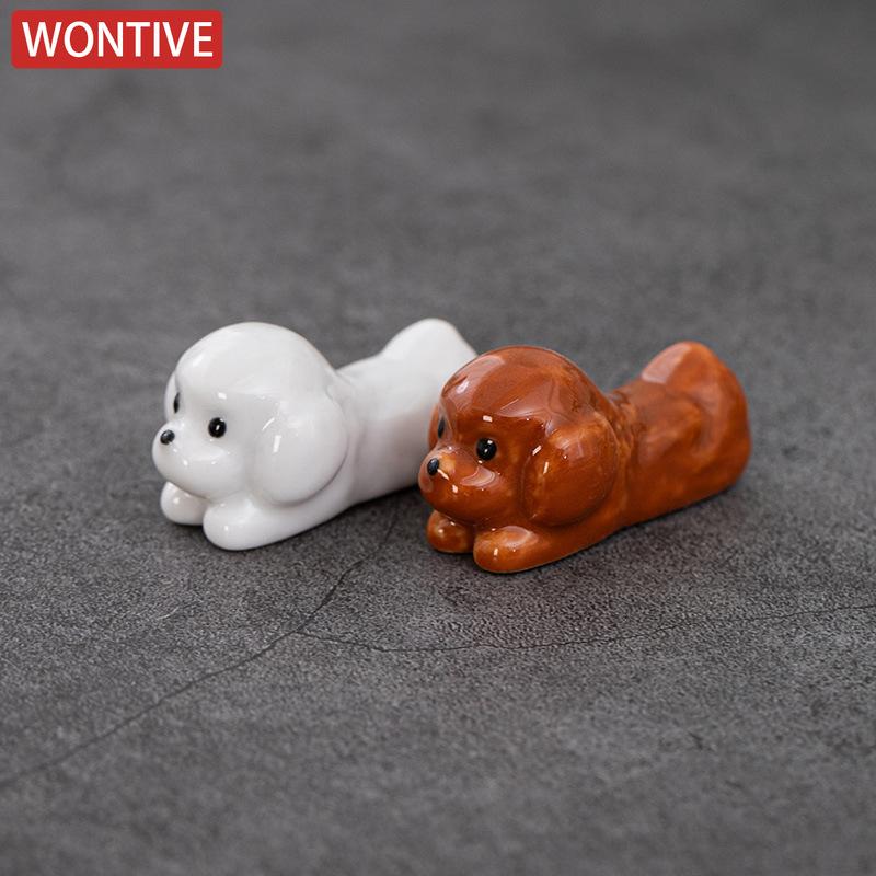 Cute Cartoon Dog Cat Ceramic Chopsticks Holder Chopstick Holder Stand Practical Fashion Chinese Kitchen Tableware Utensil