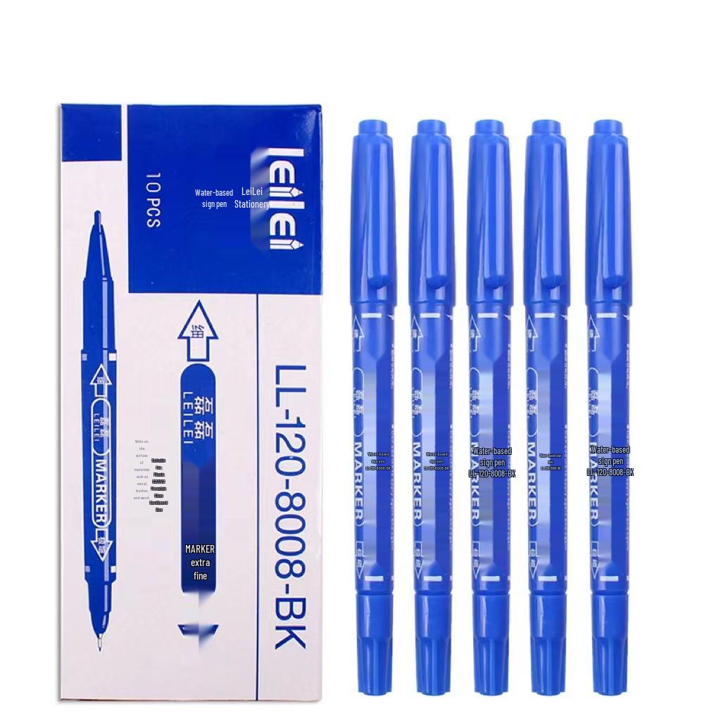 **Çift Uçlu Küçük Çocuk Çizim Kalemi - Siyah/Kırmızı/Mavi, İnce Uçlu, Su Bazlı**