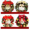 Christmas Pine Needle Wreath Home Decoration Garland Elk Snowman Winter Pine Hangable Pendant Ornament for Christmas Wall