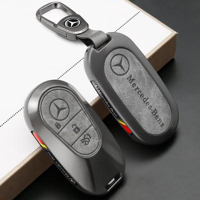 Alloy Leather Car Key Case Cover Shell For Mercedes Benz 2022 C S Class W206 W223 S350 C260 C300 S400 S450 S500 Auto Accessories