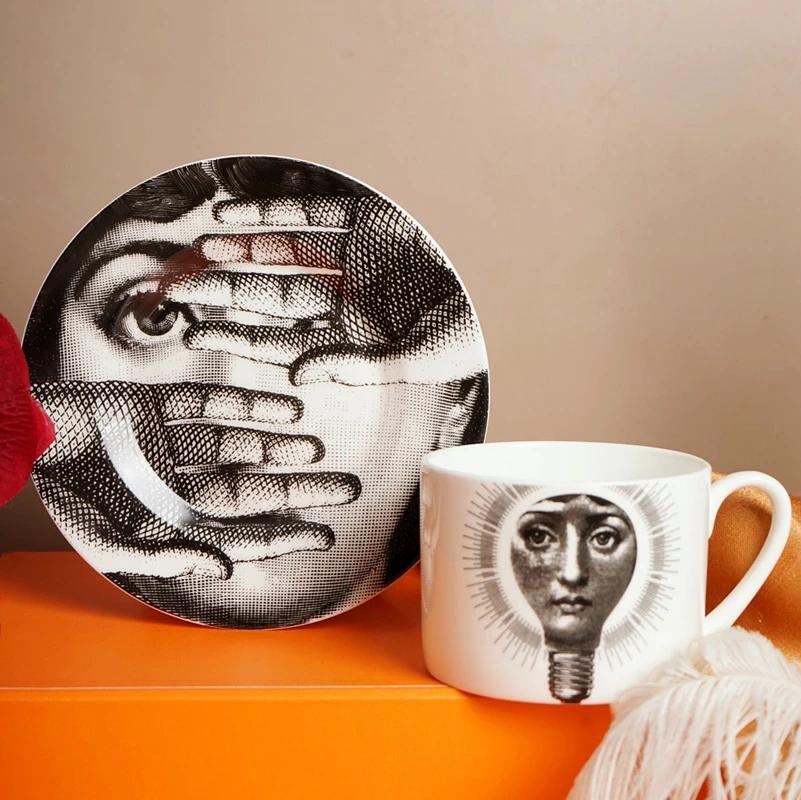 Nova caneca de café banhada a ouro criativa gato cerâmica xícara de chá alta qualidade vintage cerâmica xícaras e pires