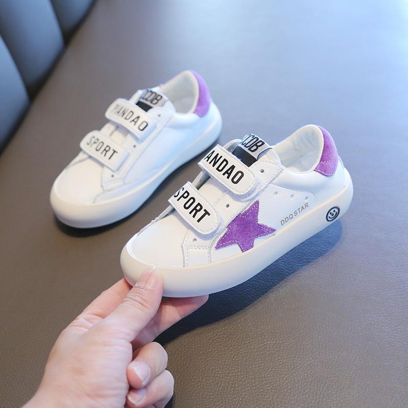 Small White Shoes Autumn New Girls Dirty Shoes Casual Shoes Stars Breathable Boy Board Shoes Sneakers Comfortable  Daily Kids