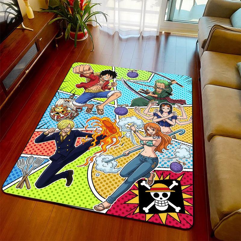One Piece Soft Carpet Rug Anime Floor Mat Anti Slip Design for Bedroom Living Room Decorative Area -QJY