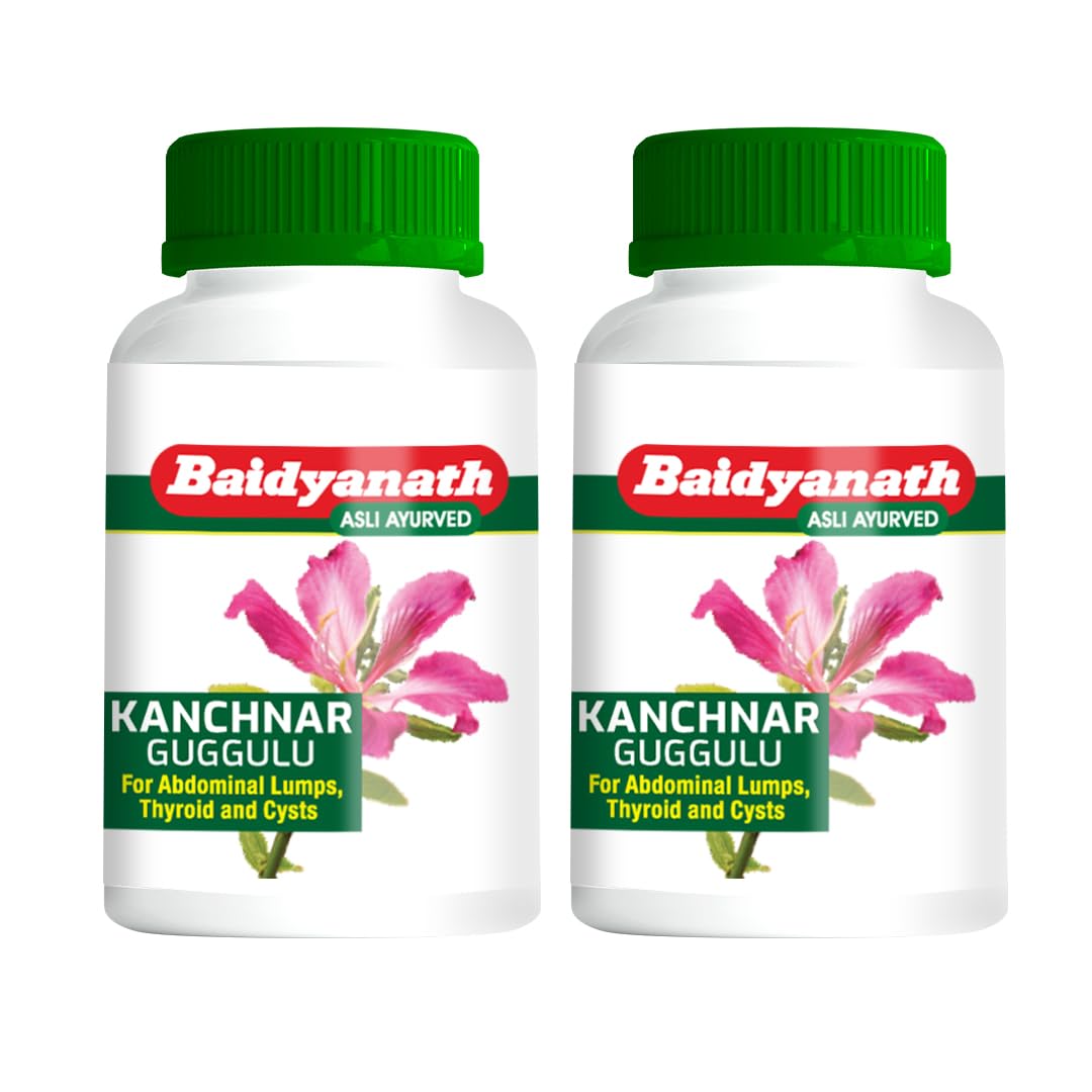 

Baidyanath Kanchnar Guggulu Ayurvedic Herbal Supplement with 12 Traditional Herbs for Daily Wellness 80 Tabs X Pack of 2