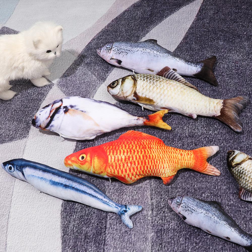Realistic Chew  Mint Catnip Simulation Fish Shape Kitten Playing Pet Interactive Cat Play
