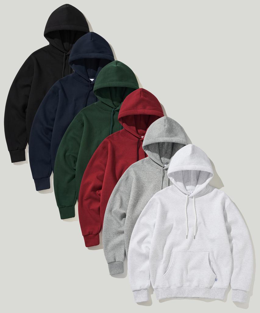 Double Cotton Fleece Hoodie Dark Green