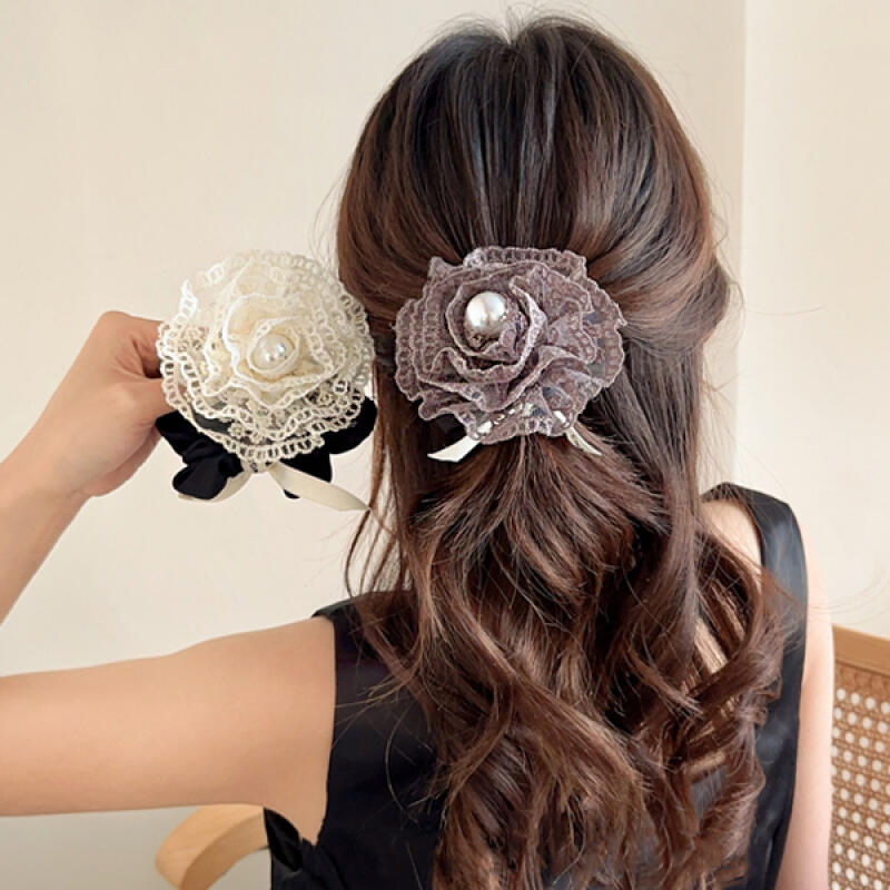 Naifi Винтажная Кружевная Резинка для Волос Резинка-Скраunchie ivory