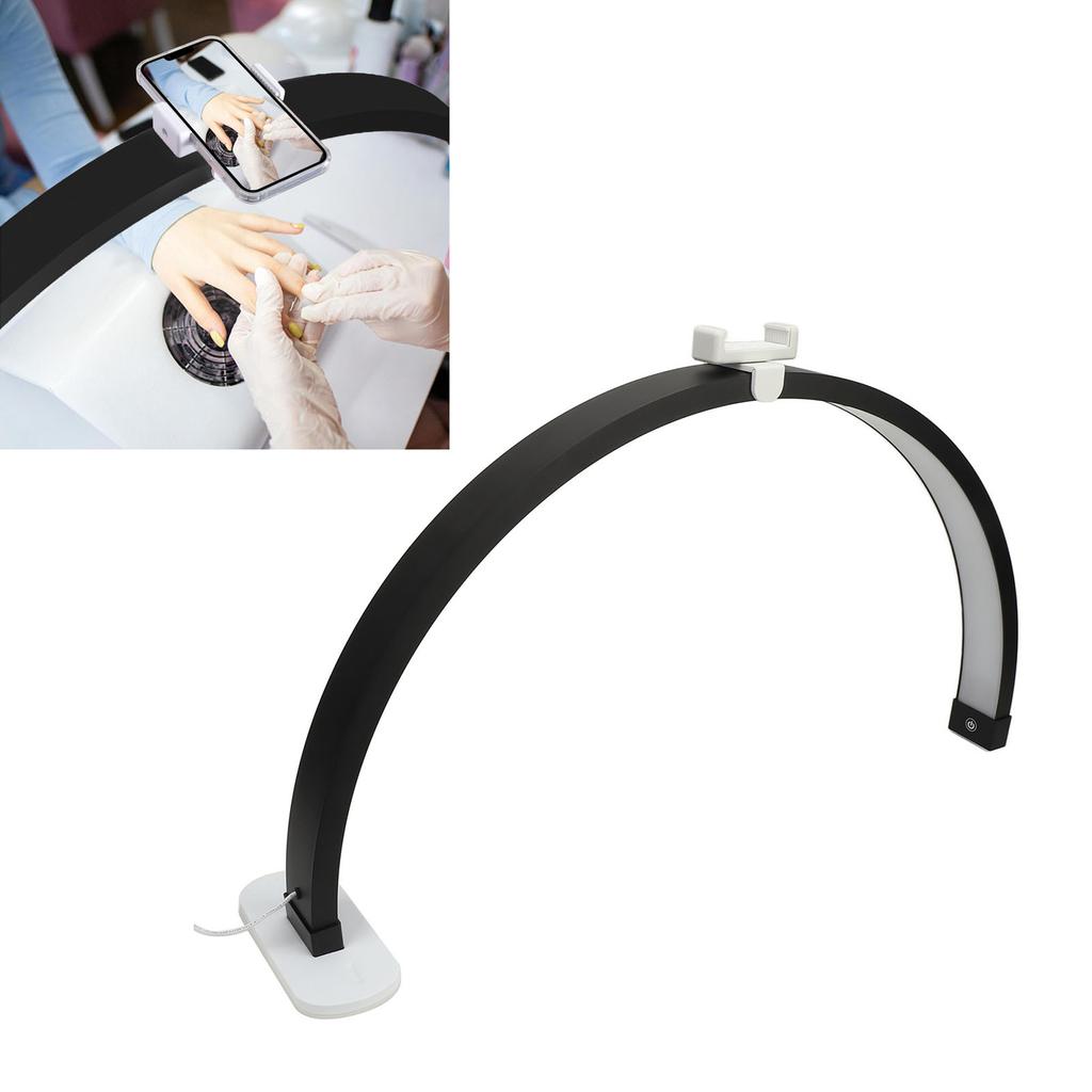 29.5in Half Moon Nail Desk Lamp 40W 3200‑5600K 2000LM Button Control Manicure Desk Lamp for Nail Eyelash Extension