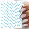12 Sheets Self-Adhesive Nail Decals French Tip Nail Stickers Nails Art Decorations French Line Nails Art Stickers