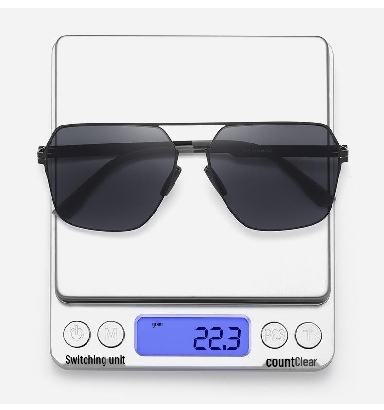 Men's Polarized Aviator Sunglasses - Anti-UV, High Definition, Double Bridge Design for Fashionable Driving