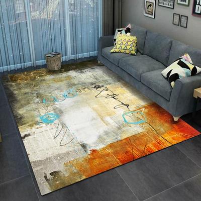 Modern Abstract Art Carpet for Large Living Room - Wash-Free, Wipable, Full Coverage Rug