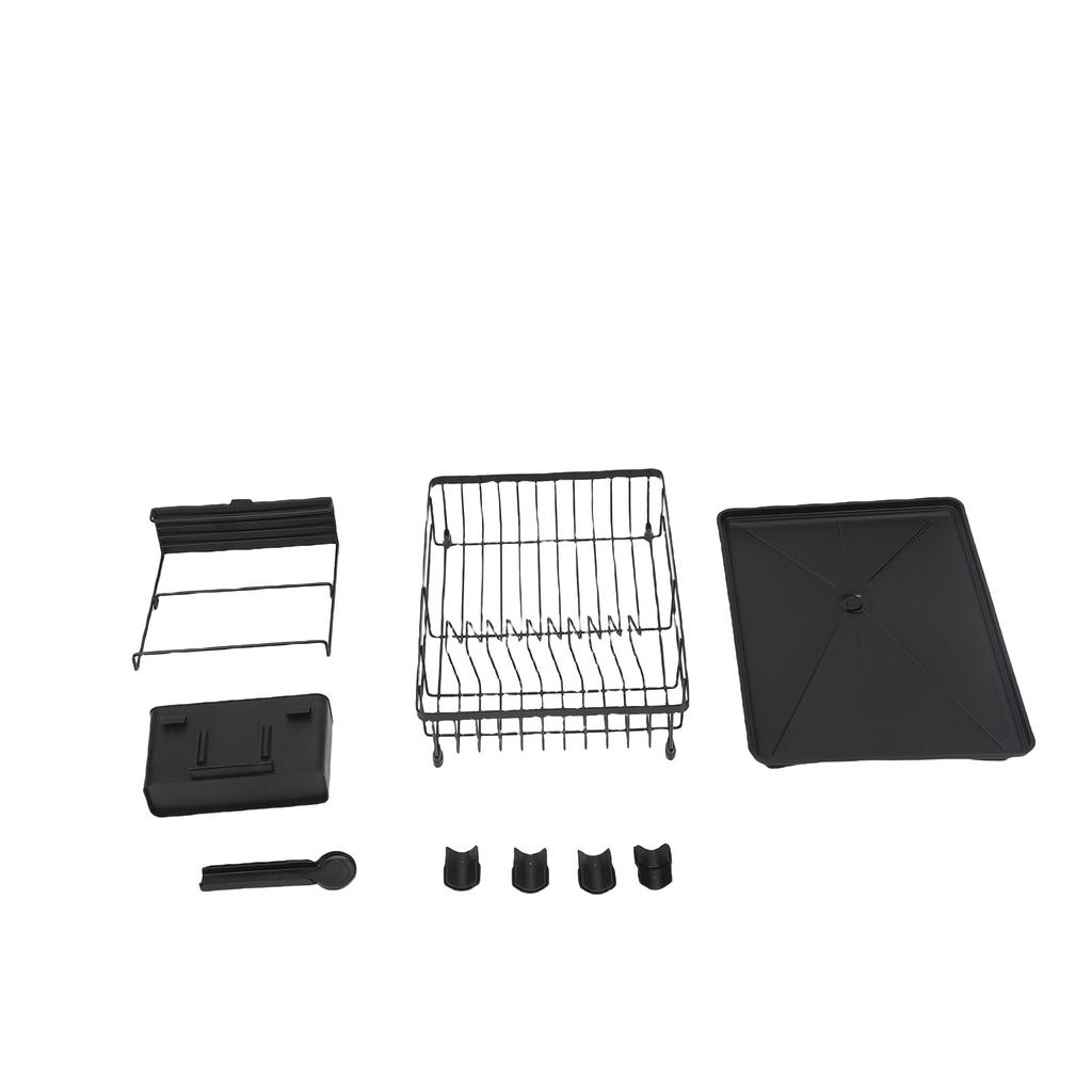 Dish Drying Rack for Kitchen Counter Iron Dish Drainer Sink with Utensil Holder Rotating Spout