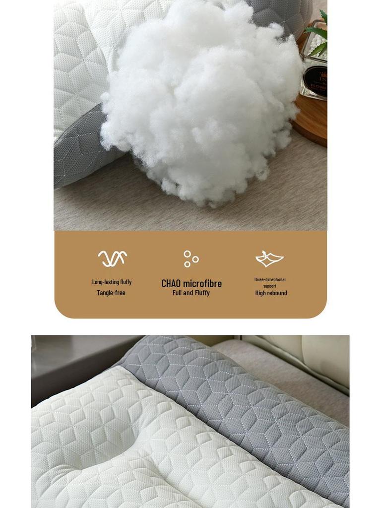 Latex Anti-Slip Neck Support Pillow for Adults - Partitioned Design