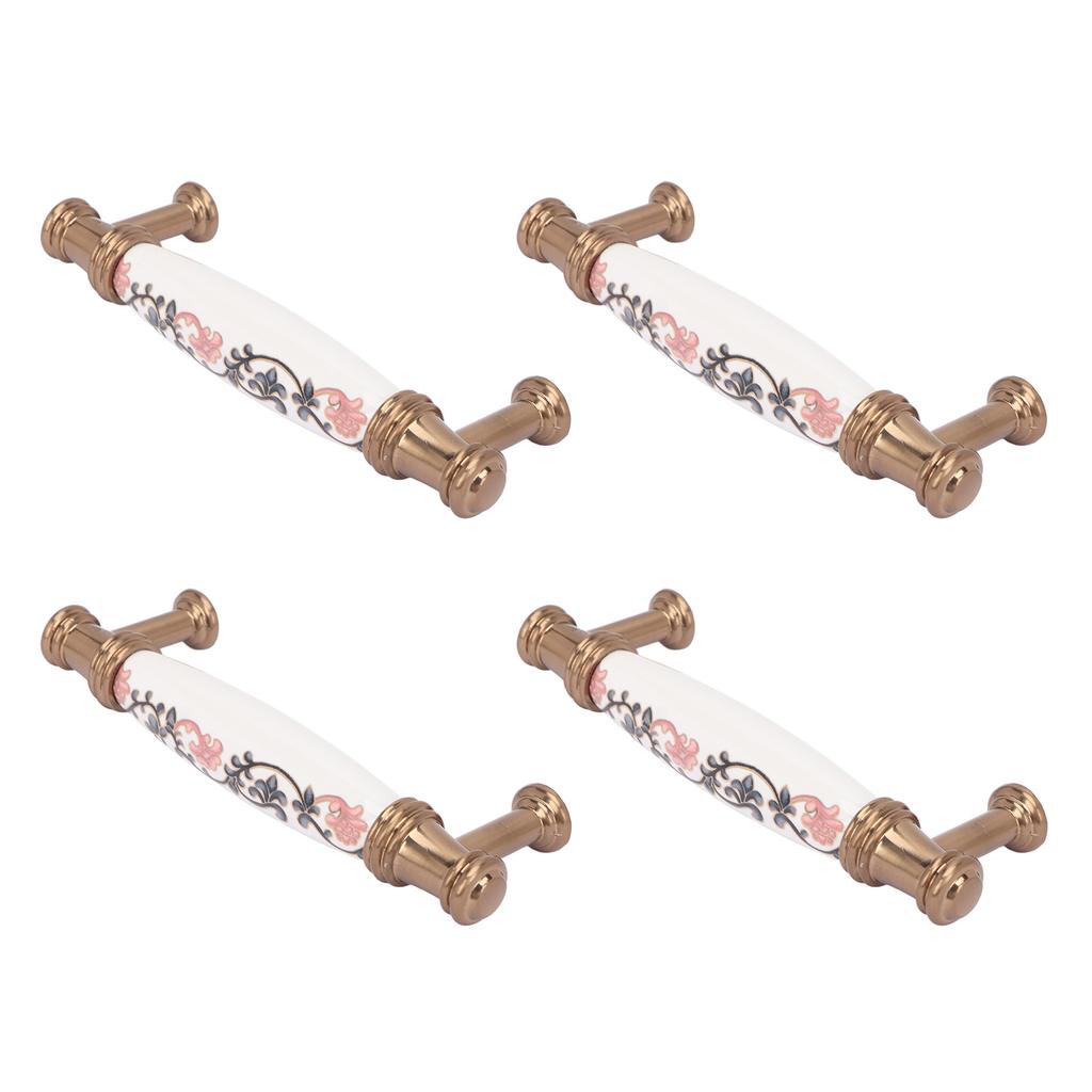 4 Sets Cabinet Door Handle Retro American Style Ergonomic Design Ceramic Furniture Drawer Handle
