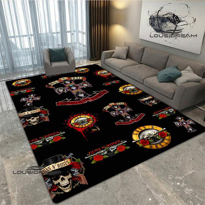 Guns n'roses band retro print carpet fashion home decoration non -slip carpet photography propsmal area rug birthday gift