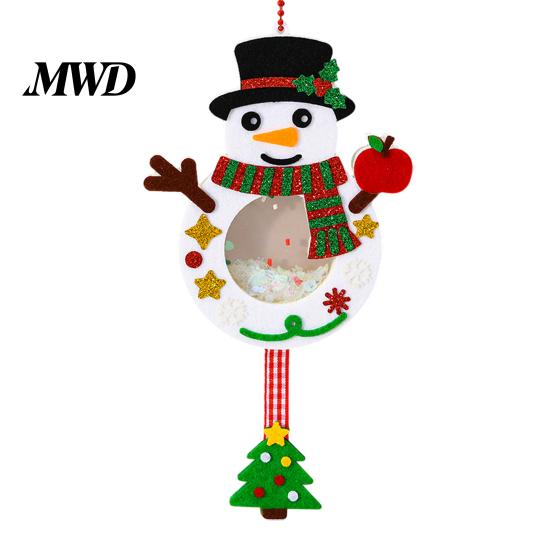 Safe Odorless Crafting Kits for Toddlers Christmas Shaker Ornament DIY Kit Kids, Santa Snowman Reindeer Felt Personalized Eve Gifts Craft Set, Glitter