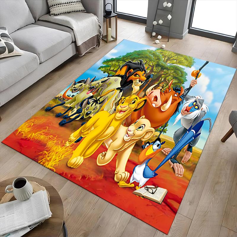 1pc Lion Adventure Carpet for Playroom Bedroom Living Room Sofa Home Decor,kids Game Area Rug Non-slip Floor Mat Y72957