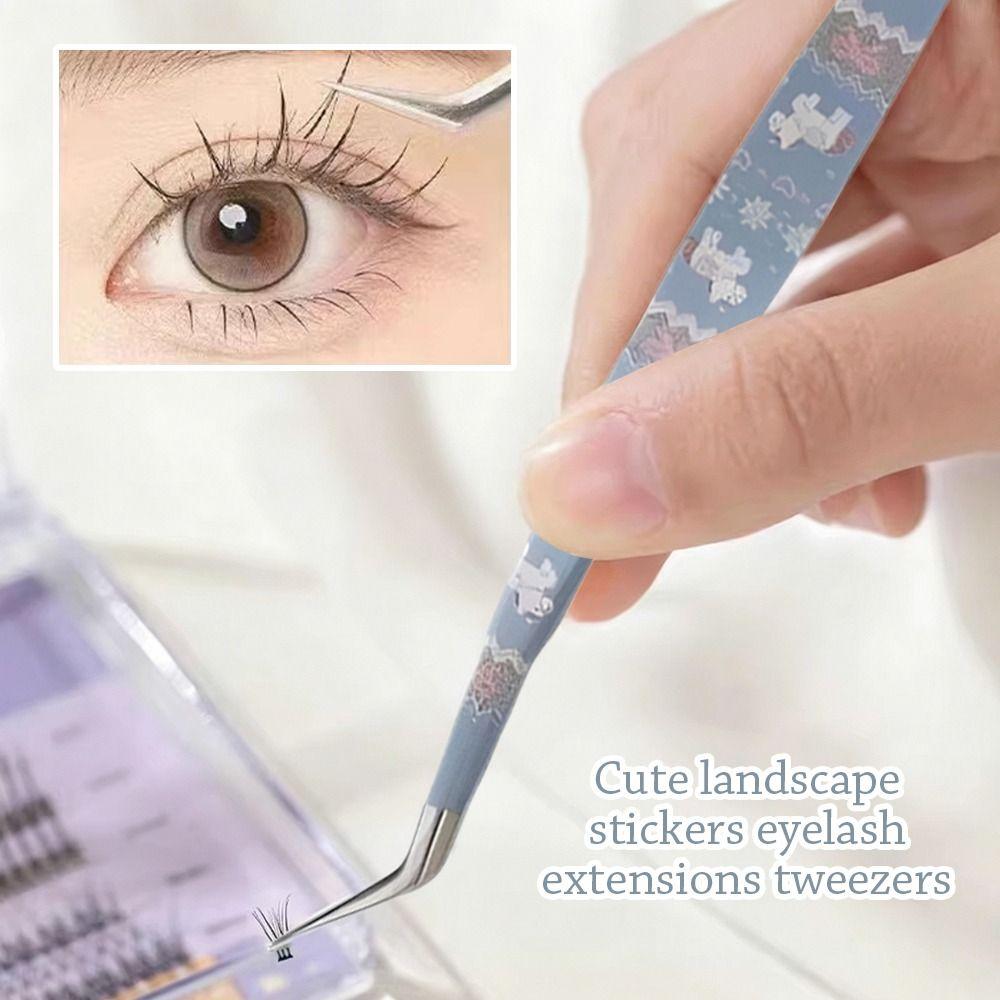 Hochpräzise gebogene Pinzette Antistatische Wimpernverlängerungs-Pinzette Extensions Pfropfen