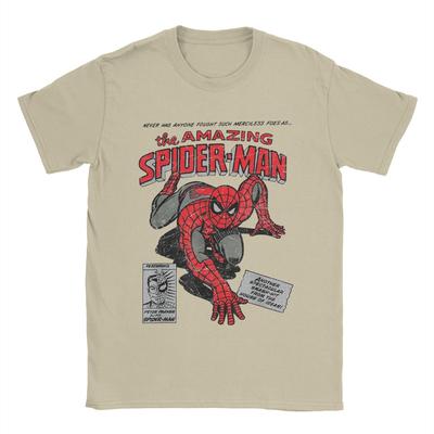 Spider-man Spiderman Movie Retro Comic Men Women T Shirts Creative Tees Round Neck T-Shirt Cotton Birthday Present Tops