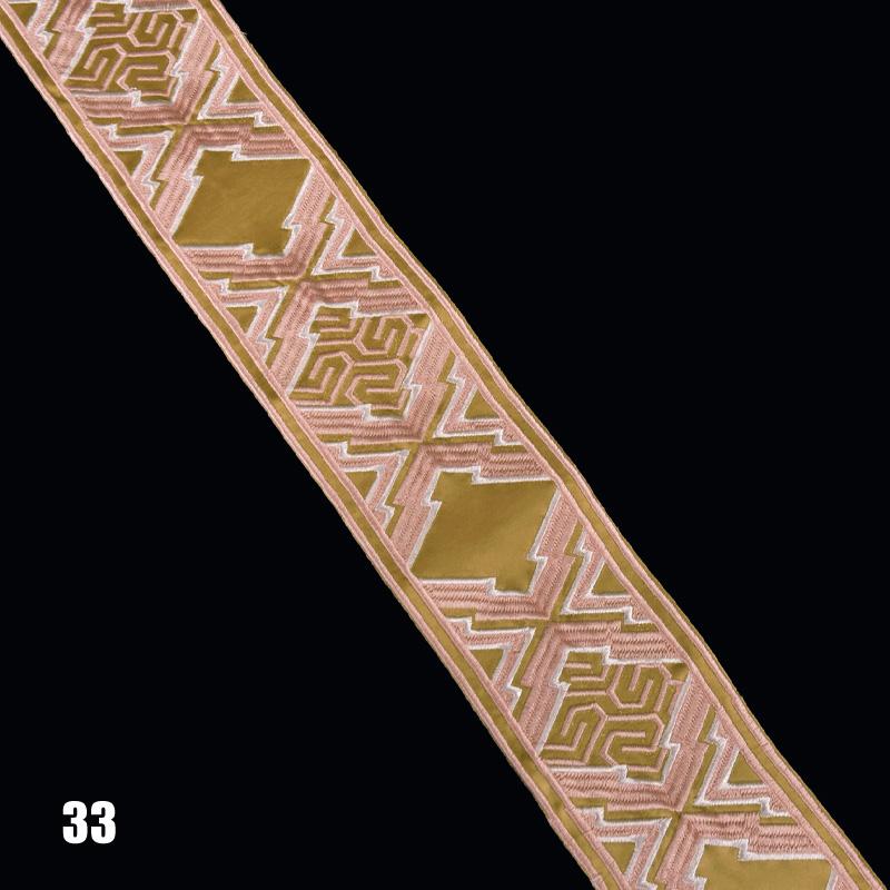 1Meter Vintage Totem Embroidered Jacquard Ribbon Braid Trim Woven Lace Fabric Diy Cushion Curtain Garment Hanfu Belt Accessory