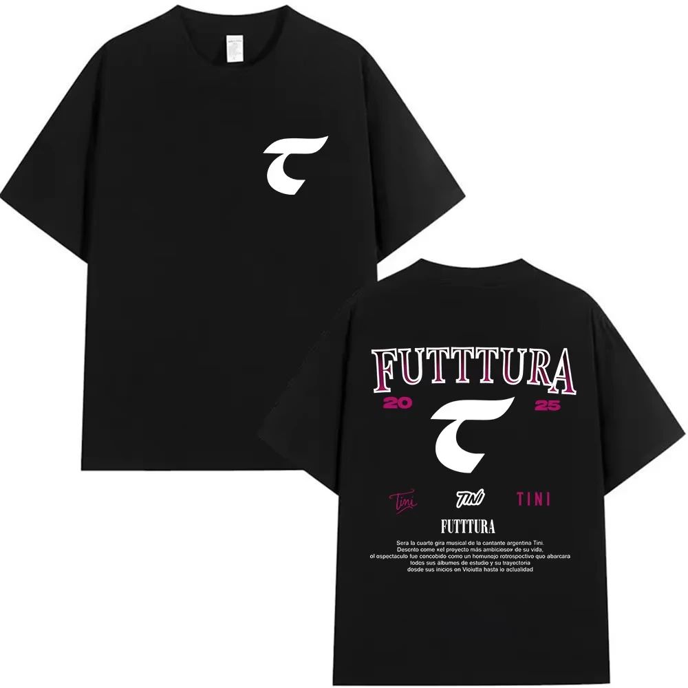 Koszulki Hip Hopowe Piosenkarka TINI STOESSEL Futtura Tour Nowy Album Koszulki Graficzne Moda Harajuku Krótki Rękaw Bawełna Codzienne Streetwear