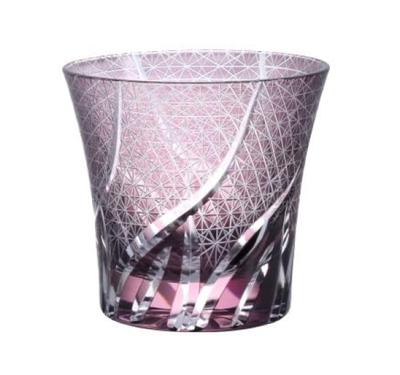 Kiriko Rocks Beer Whiskey Shochu Dishwasher 240ml Glass, Glass, Glass, Glass, Glass, Safe, (Purple)