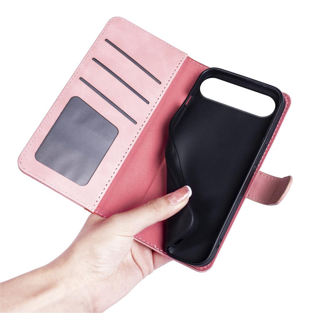 For iPhone 17 Air Wallet Case Leather Phone Cover Splicing Color