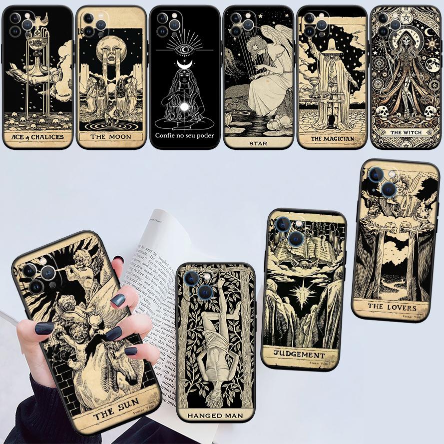 NH48 Witch Divination Tarot Moon Phone Case for OPPO A40 A60 A80 A15 A16 A16K A12 A17 A17K A54 A54S A53 A53S A55 A56 A57 A98 F23