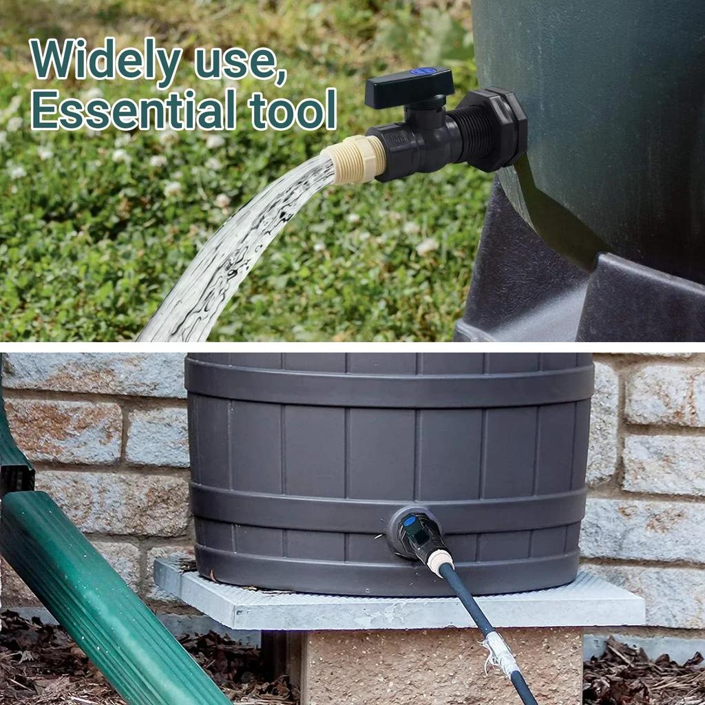 1 Set, PVC Water Barrel Spigot Kit, Connector Drain Adapter with Inner Connection for Garden, Rain Barre, Garden Tool Supplies