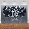 18th  Birthday Partys Decoration Backgound Black Gold Glitter Balloon Banner Women Men Boys Girls Bar Mitzvah Photography Props