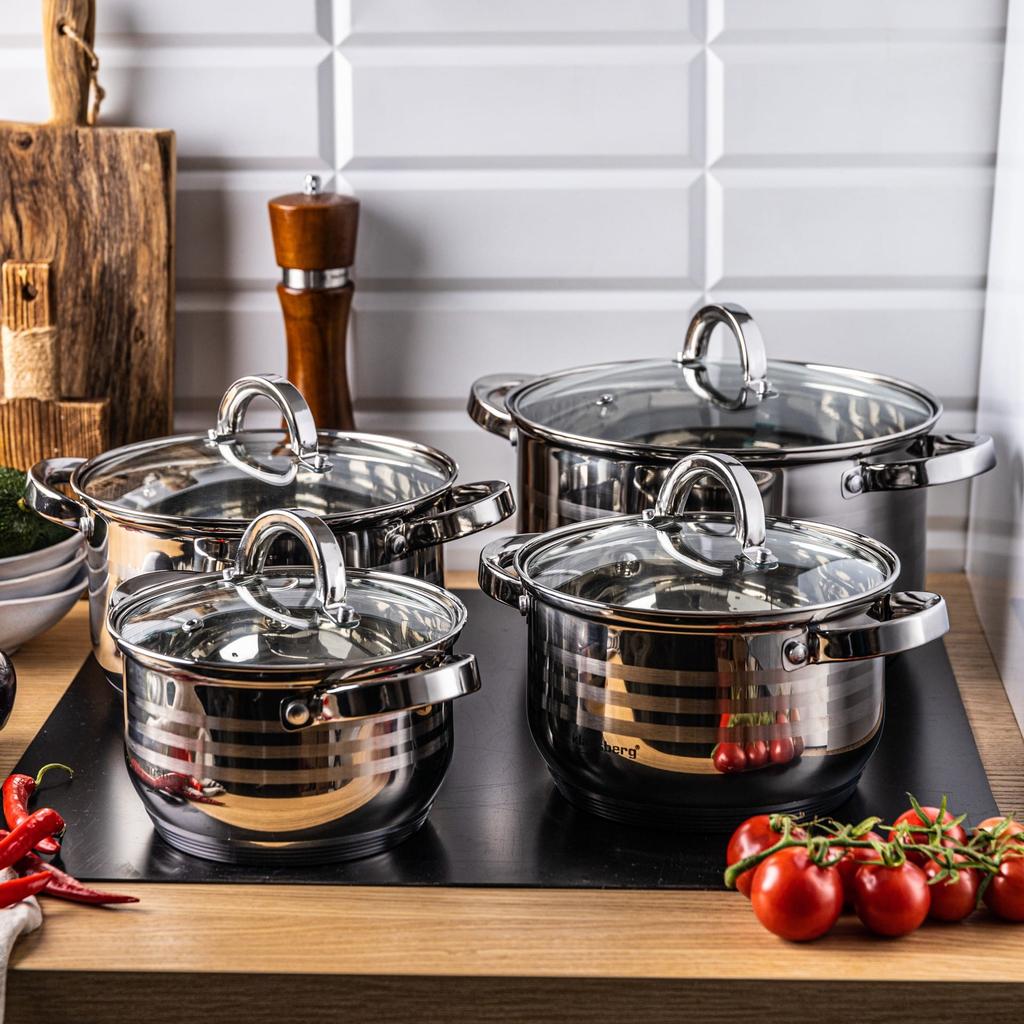 8-piece Steel Pot Set. 2.1/2.9/3.9/6.6L KLAUSBERG KB-7694