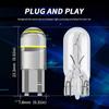 10PCS T10 194 168 W5W Wedge LED Bright Light COB 6000K White License Plate Lamp Dome Bulb 12V For Auto Car Interior Accessories