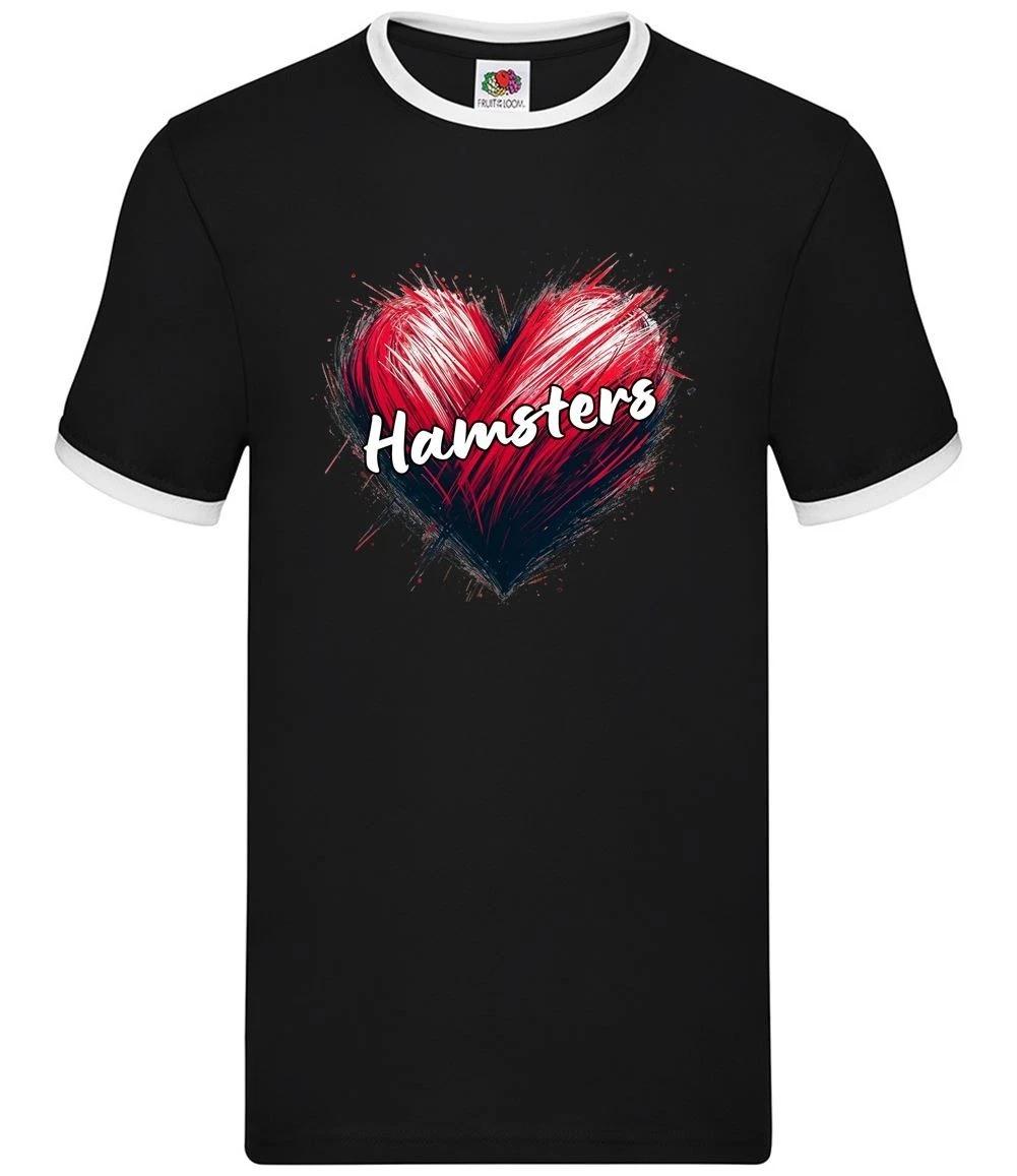 Love Heart Hamsters - Mens Ringer - Hamster Cute Love Pet Pets XL